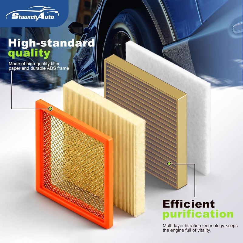 StaunchAuto Engine & Cabin Air Filter for Silverado 1500 (2019-2026); Sierra 1500(2020-26); Suburban (2021-26); Tahoe (2021-26) Air filter for Car Replacement CF11966 84121217 Automotive Accessories - Image 3